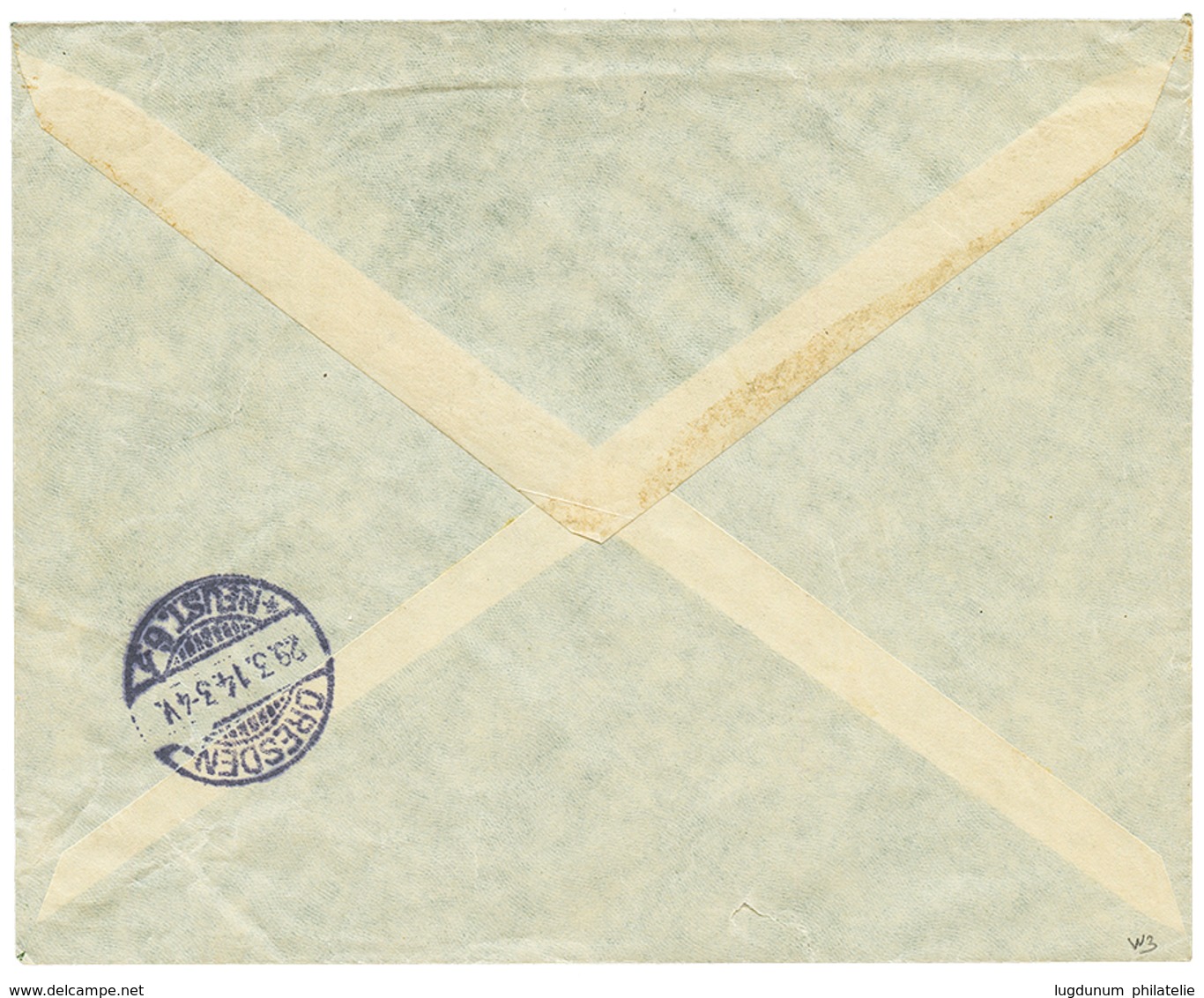 KIAUTSCHOU : 1914 1 MARK Canc. TSINGTAU On REGISTERED Envelope To GERMANY. Vvf. - Kiautschou