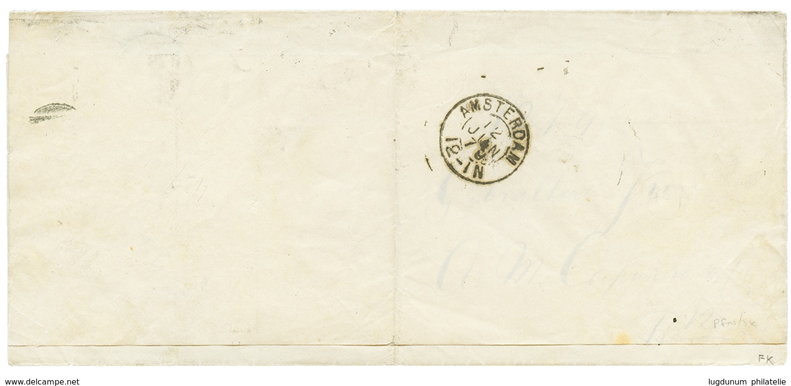 1879 GB 1/2d Canc. A26 + GIBRALTAR On Cover (PRINTED MATTER) To AMSTERDAM (HOLLAND). Scarce. Vvf. - Gibraltar