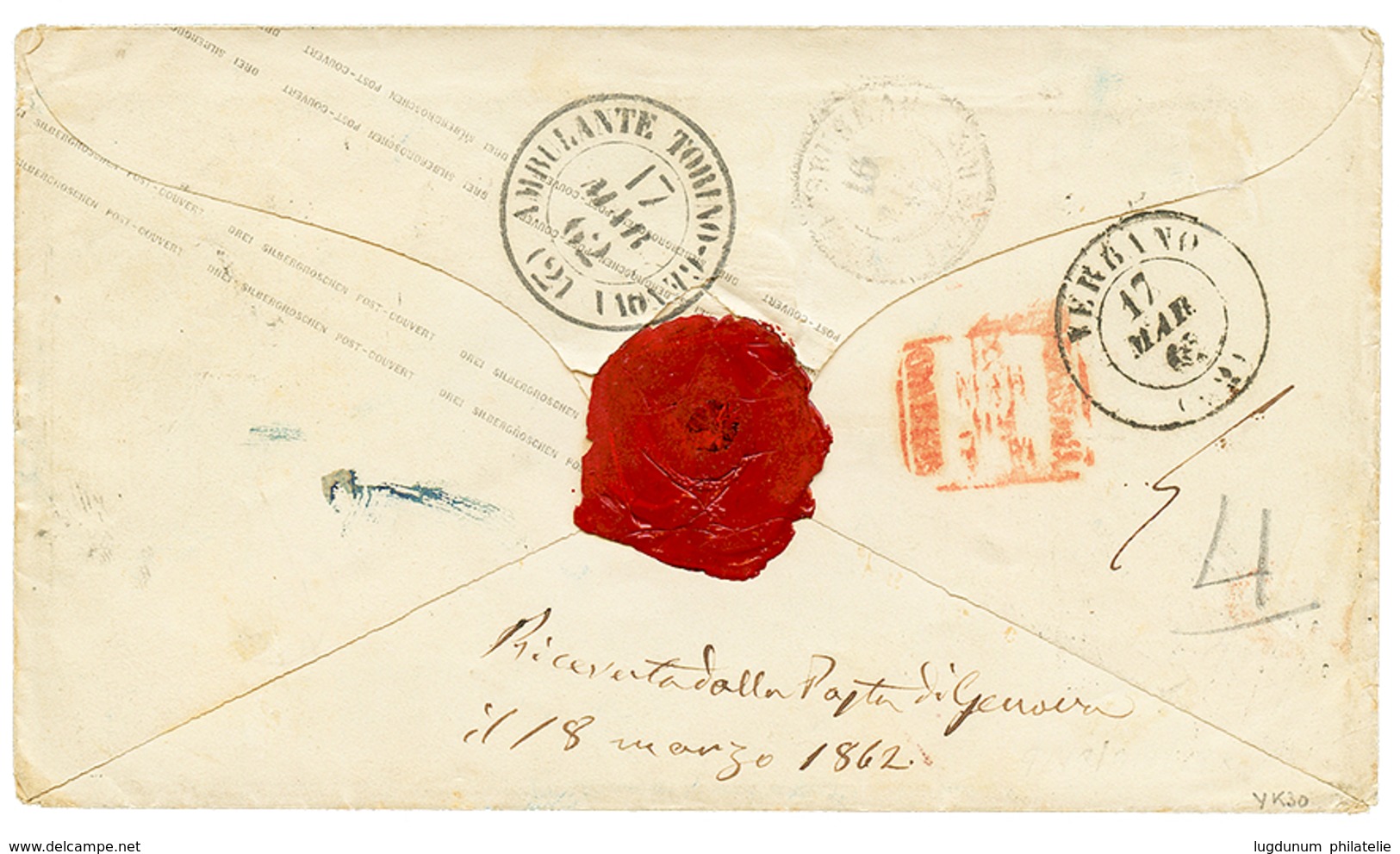 "VERBANO N°2" : 1862 PRUSSIA P./Stat3sgr + 2sgr (postal Stationery Cut) Canc. BERLIN + AFFR. INSUF. + "6" Tax Marking To - Ohne Zuordnung