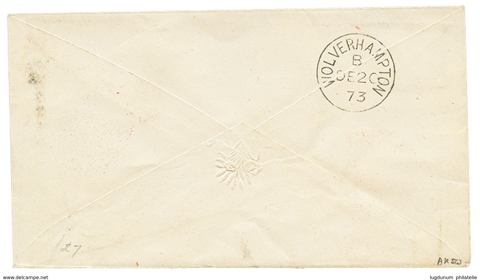 LAGOS : 1873 LAGOS + "5" Tax Marking On Envelope To ENGLAND. Ex. SACHER & SANDERSON(1980). Superb. - Sonstige & Ohne Zuordnung