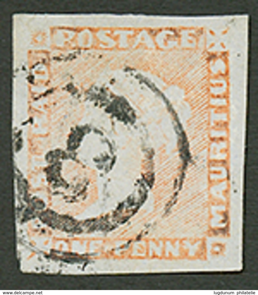 MAURITIUS : 1d Dull Vermillon Canc. Number 3 (PANPLEMOUSSE) . Intermediate Impression Latest (S. GIBBONS N°11). Very Fin - Mauritius (...-1967)