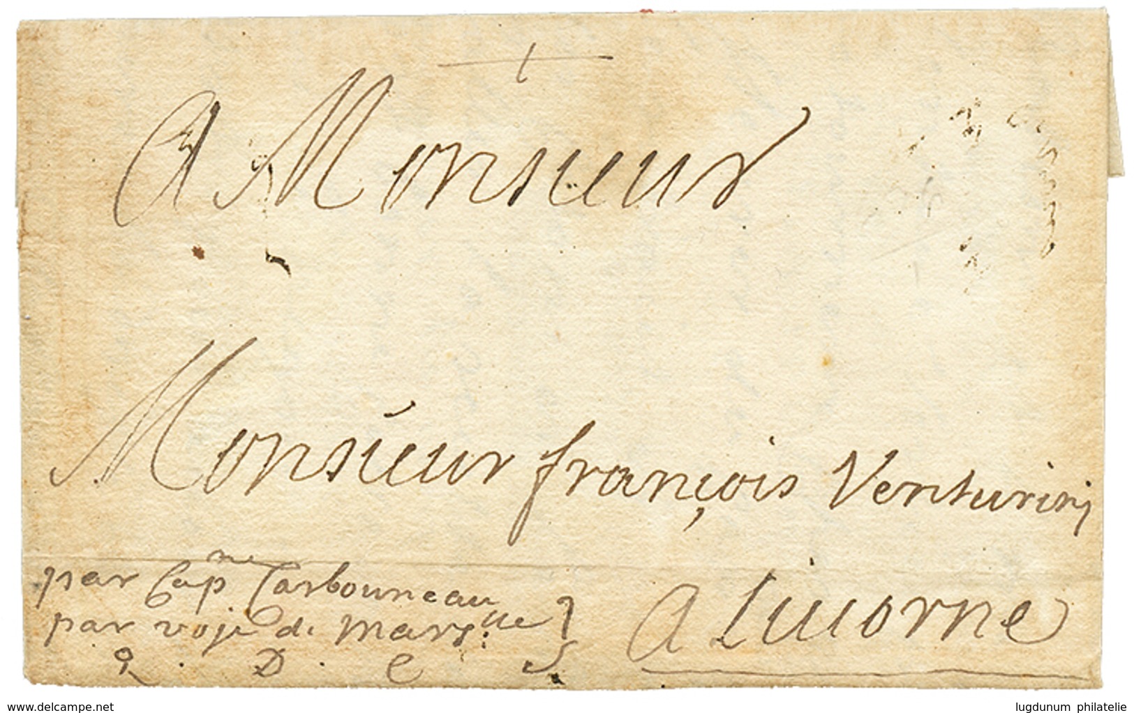 PALESTINE : 1689 Entire Letter (text In French Language) Datelined "ACRE 24 8bre 1689" To LIVORNO (ITALY). Rare So Early - Palästina