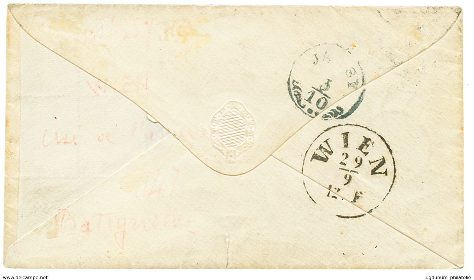 ROMANIA - Incoming Mail To HUSI Via JASSY : 1865 10c Bloc Of 6 + Strip Of 4 Canc. GC 347 + LES BATIGNOLES On Envelopeto  - Altri & Non Classificati