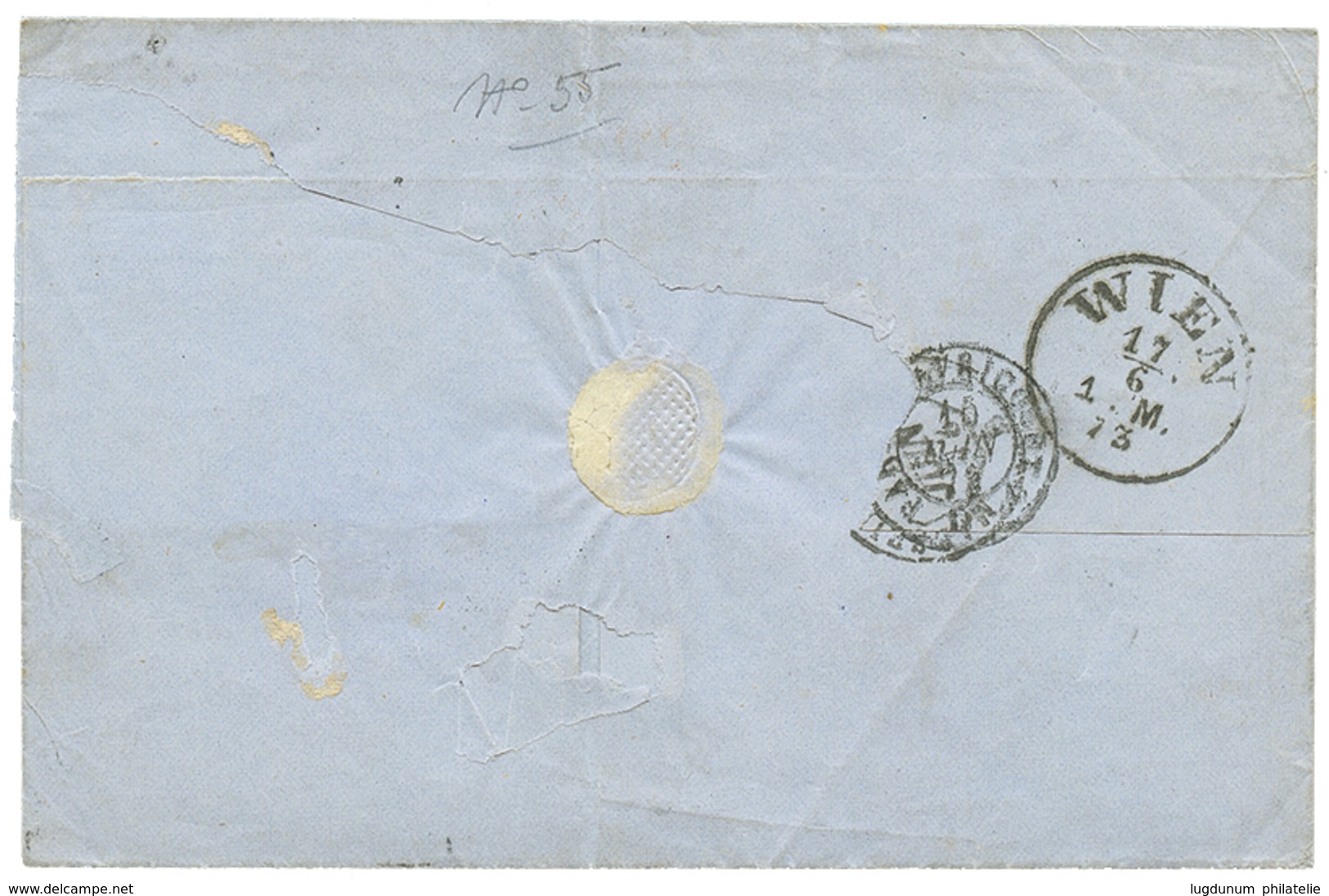 ROMANIA - Incoming Mail : 1873 FRANCE 80c CERES On Cover Via AUSTRIA To GALATZ. Verso, WIEN. Vvf. - Sonstige & Ohne Zuordnung