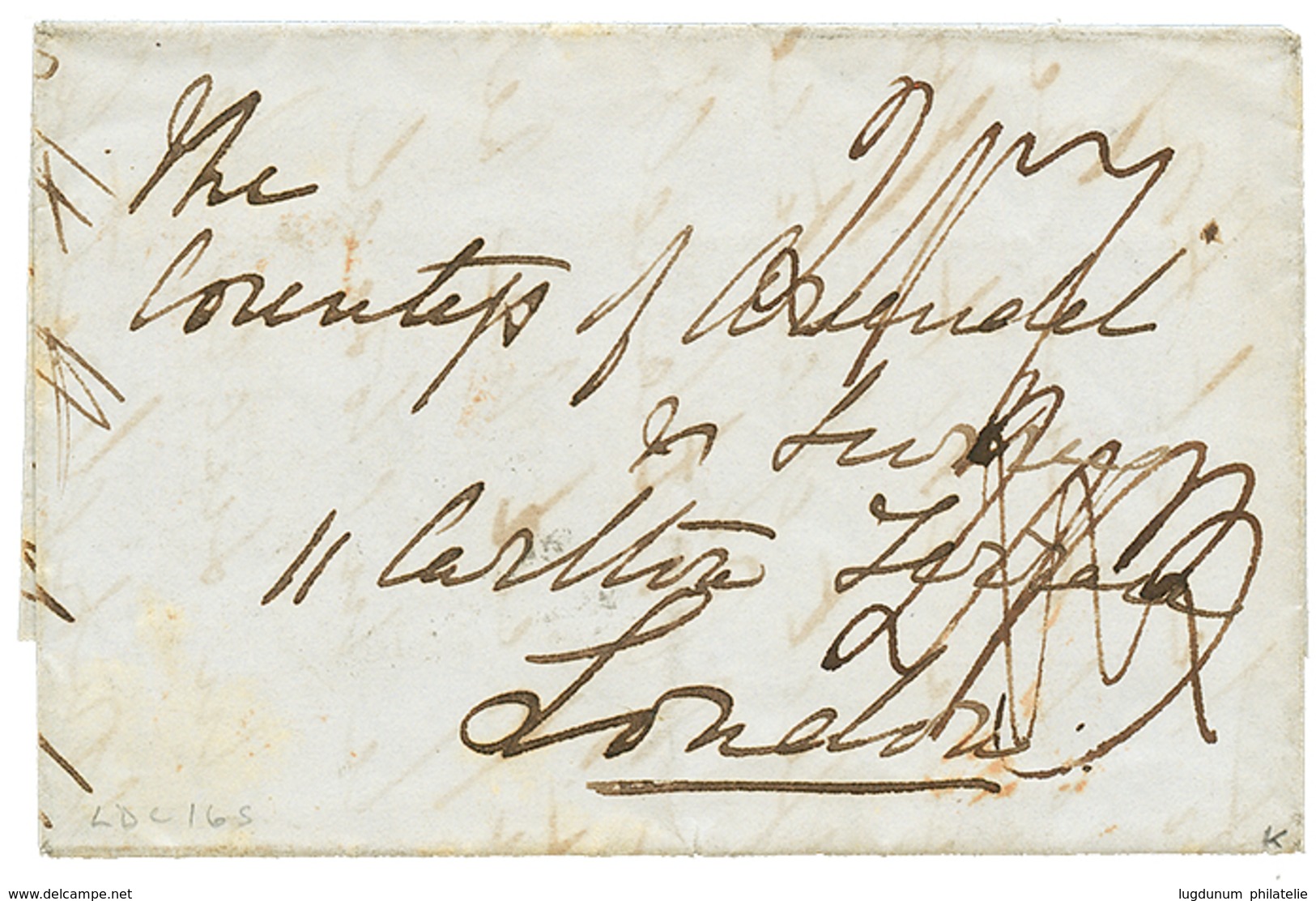 1849 SINGAPORE/Bearing On Reverse Of Entire Letter To ENGLAND. Rare So Nice. Superb. - Straits Settlements