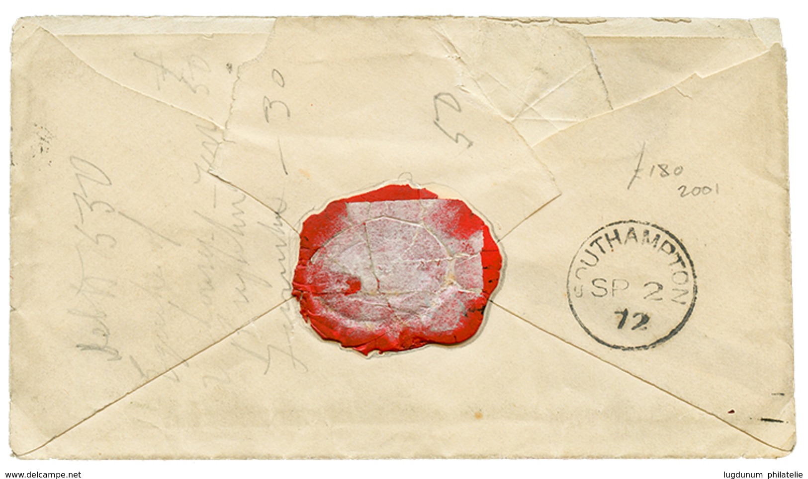 1872 6c + 24c + SINGAPORE PAID In Red On Envelope To ENGLAND. Vf. - Straits Settlements