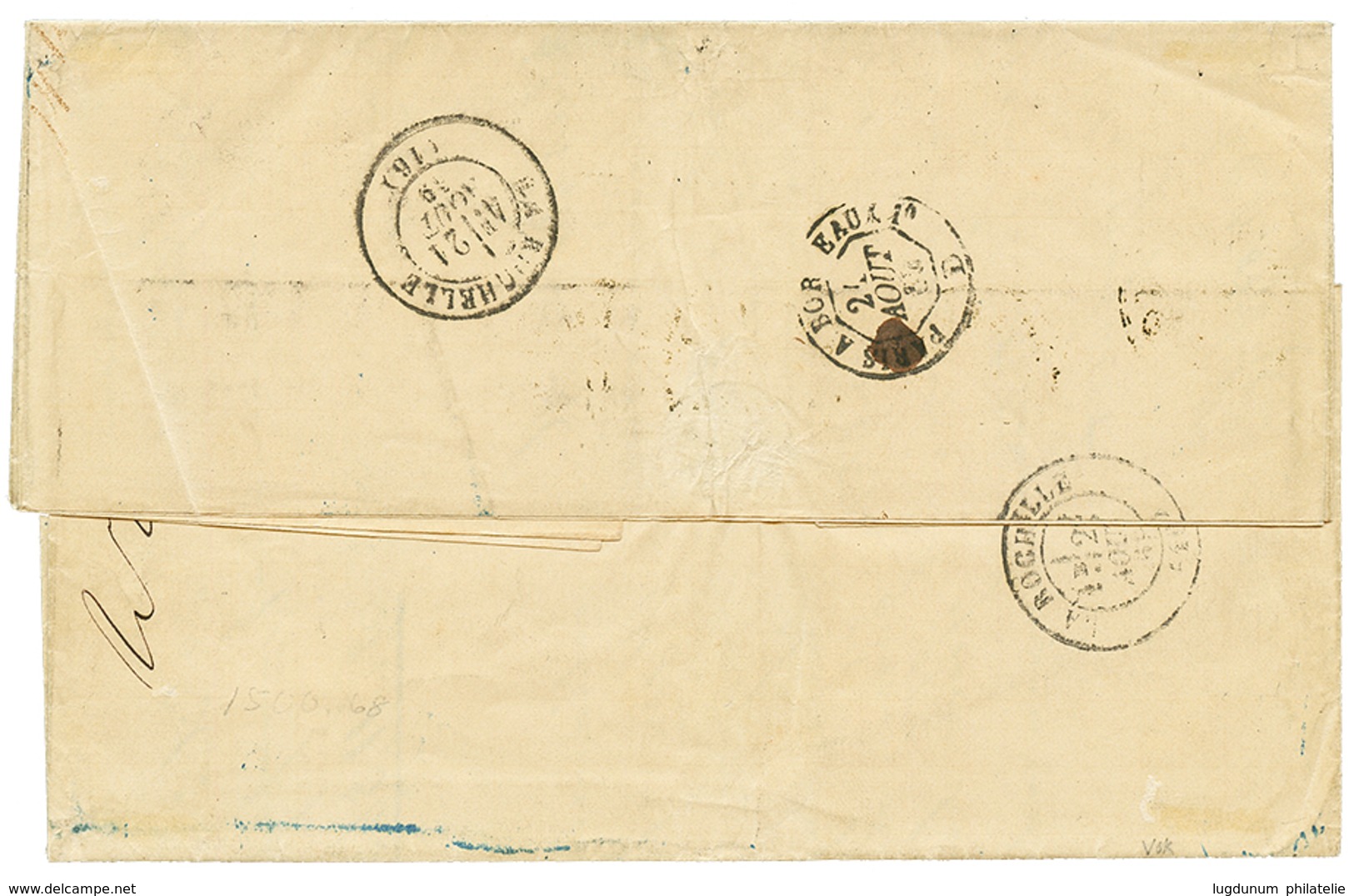 SWEDEN : 1869 5 Ore(x2) + 17 Ore + 50 Ore(x2) Canc. STOCKHOLM On Entire Letter To FRANCE. O. WILEN Certificate(1992). Ve - Sonstige & Ohne Zuordnung