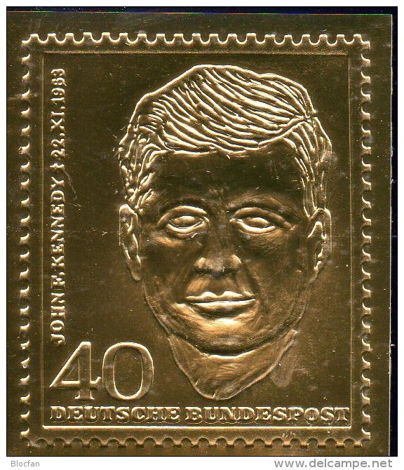 Edition Raritäten In Gold Deutschland #453 ** 50€ Mit 23 Karat Feingold Kennedy Berlin Porträt Stamp Of BRD Germany - Brieven En Documenten