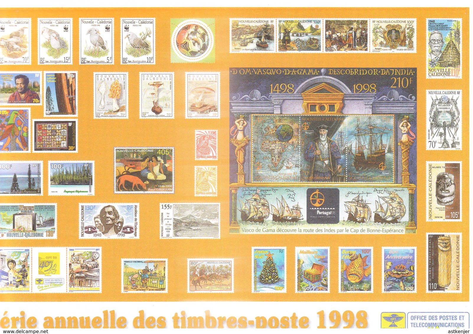 NOUVELLE CALEDONIE - ENVELOPPE SERIE ANNUELLE DES TIMBRES POSTE DE 1998 (sans Timbre) - Lettres & Documents