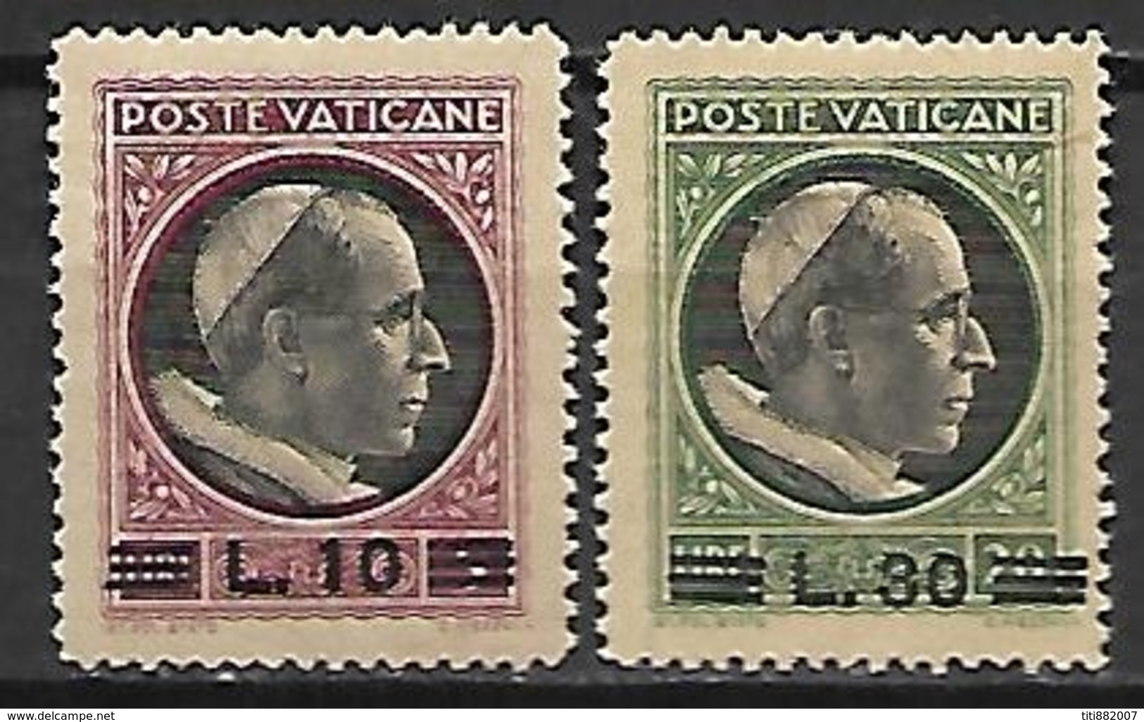 VATICAN     -   1946 .    Y&T N° 126 à 127 *.  Surchargés - Neufs