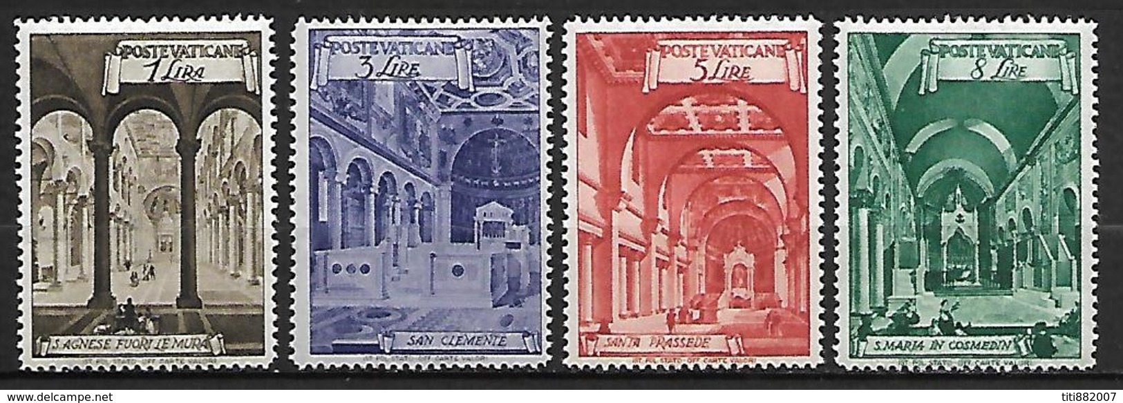 VATICAN     -   1949 .    Y&T N° 140 à 143 *.   Eglises Et Basiliques Romaines - Neufs