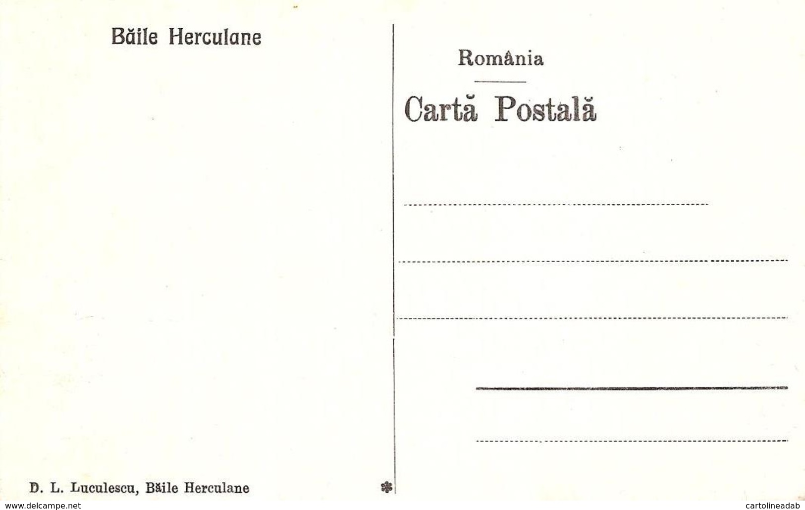 [DC7952] CPA - ROMANIA - BAILE HERCULANE - Non Viaggiata - Old Postcard - Romania