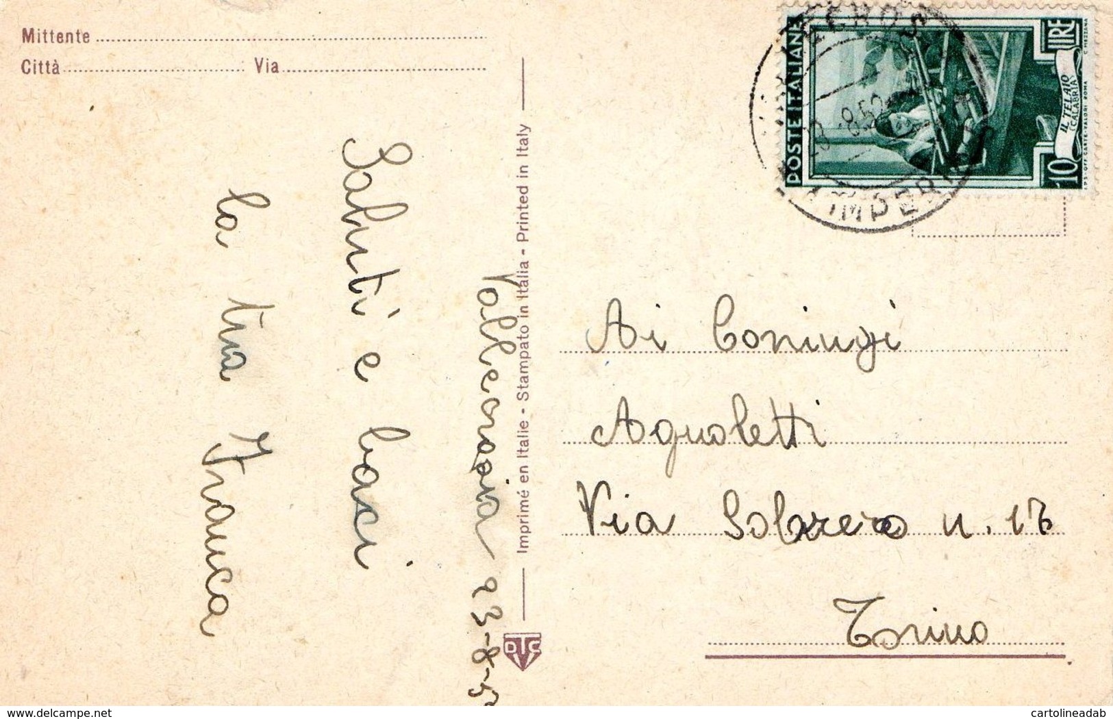 [DC7958] CPA - VALLECROSIA - SENTIERO BOSCHIVO - Viaggiata 1952 - Old Postcard - Imperia