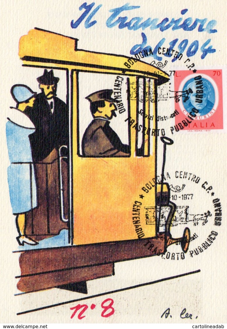 [DC7992] CPM - CENTENARIO TRASPORTO PUBBLICO - BOLOGNA - A.T.M. - IL TRAMVIERE DEL 1904 - NV - CON ANNULLO - Altri & Non Classificati