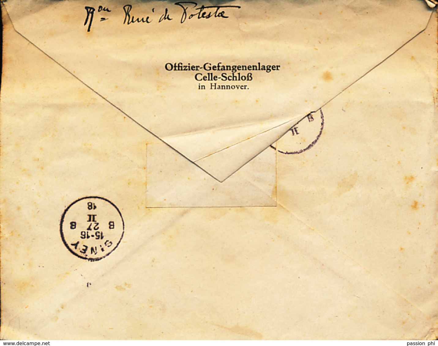 BELGIUM INCOMING MAIL FROM CELLE TO CINEY + REFORWARDED - OC1/25 Gouvernement Général