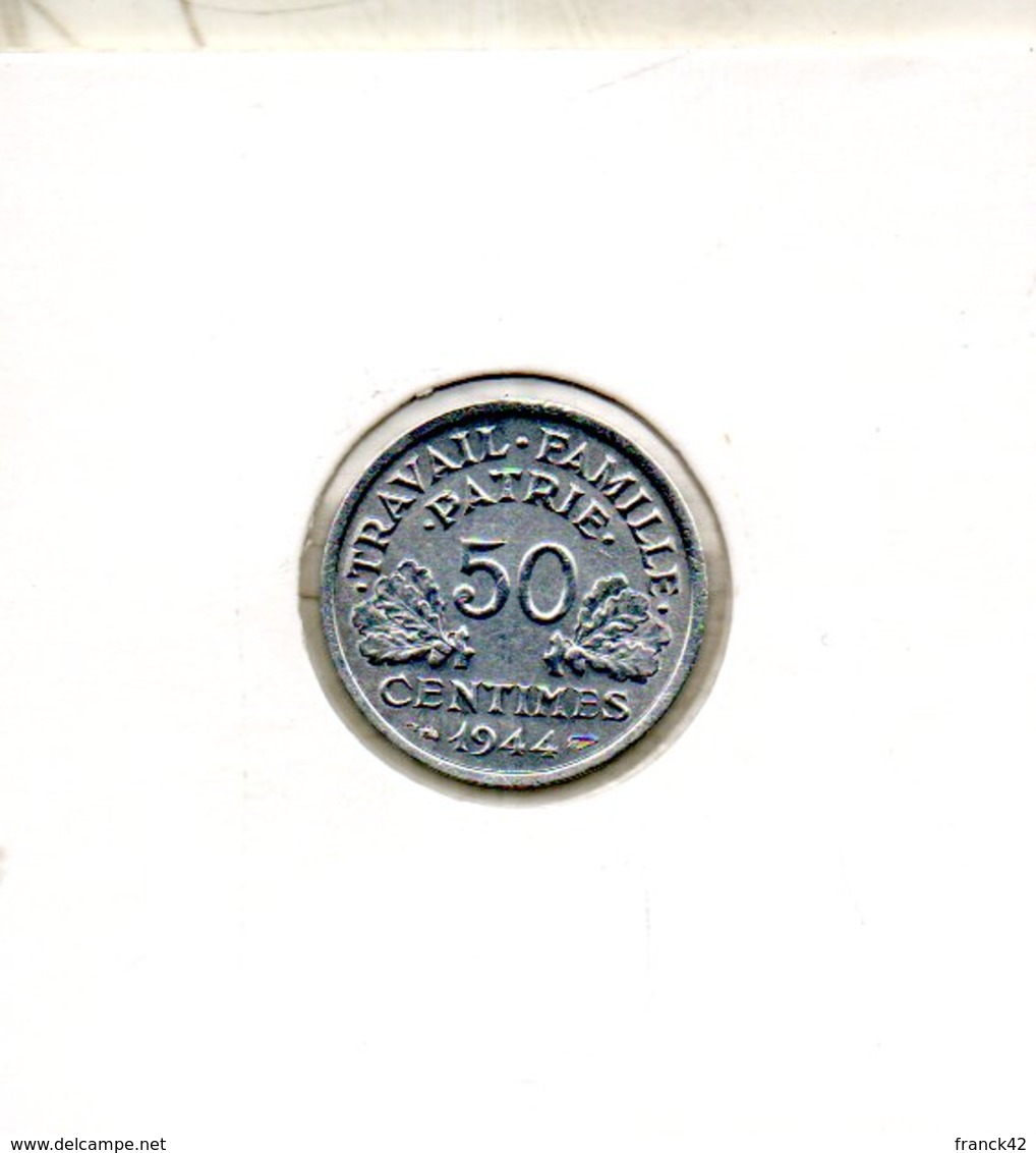 France. état Français. 50 Centimes 1944 B - 50 Centimes