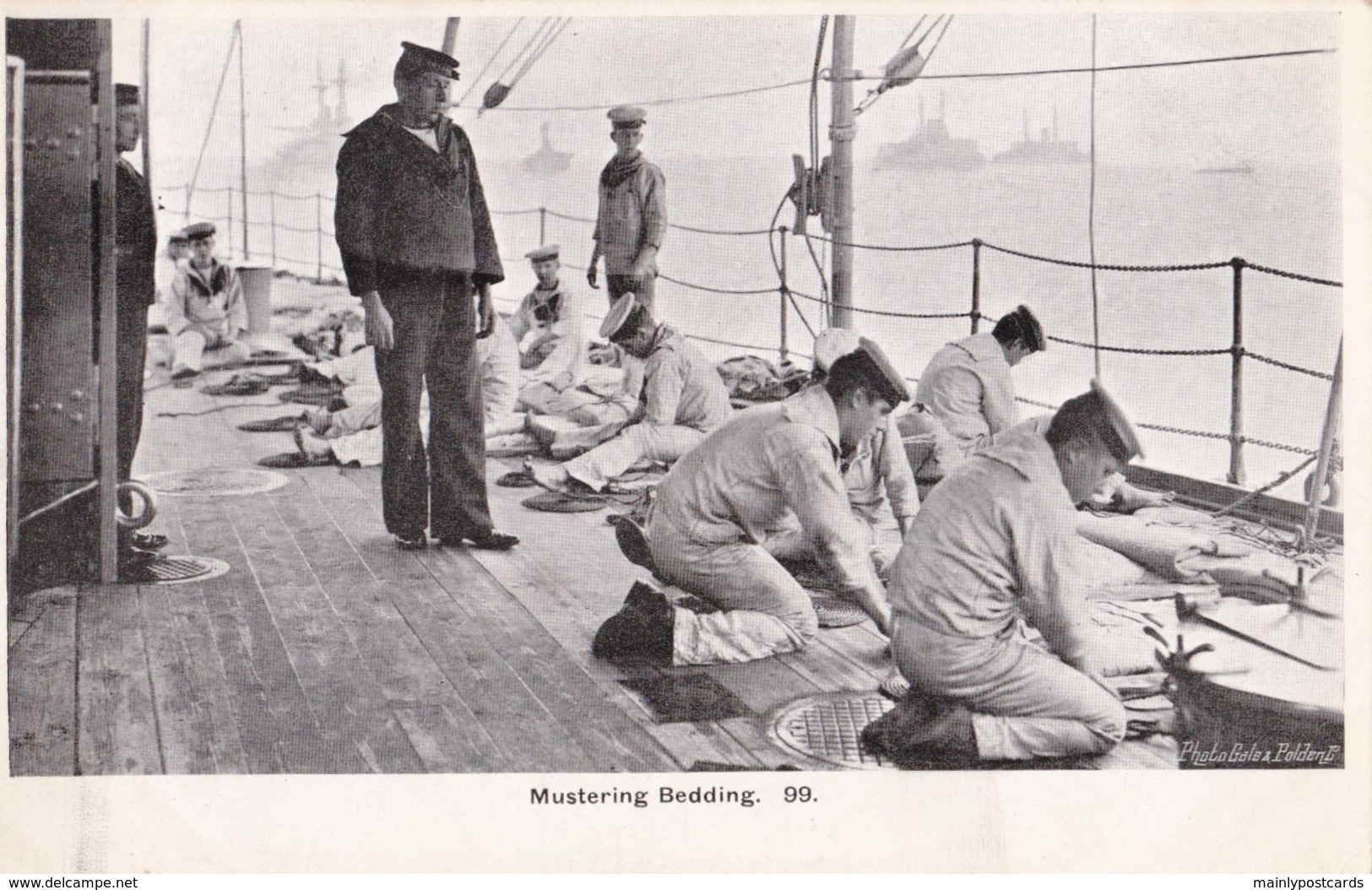 AN69 Royal Navy Postcard - Mustering Bedding - Warships