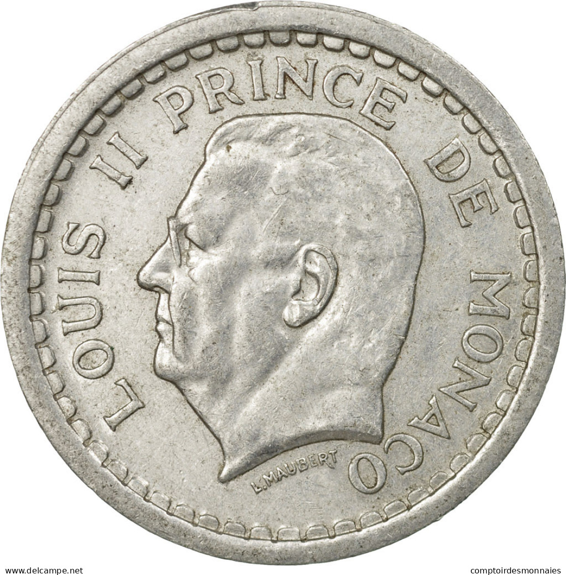 Monnaie, Monaco, Louis II, 2 Francs, Undated (1943), TTB, Aluminium, Gadoury:MC - 1922-1949 Louis II