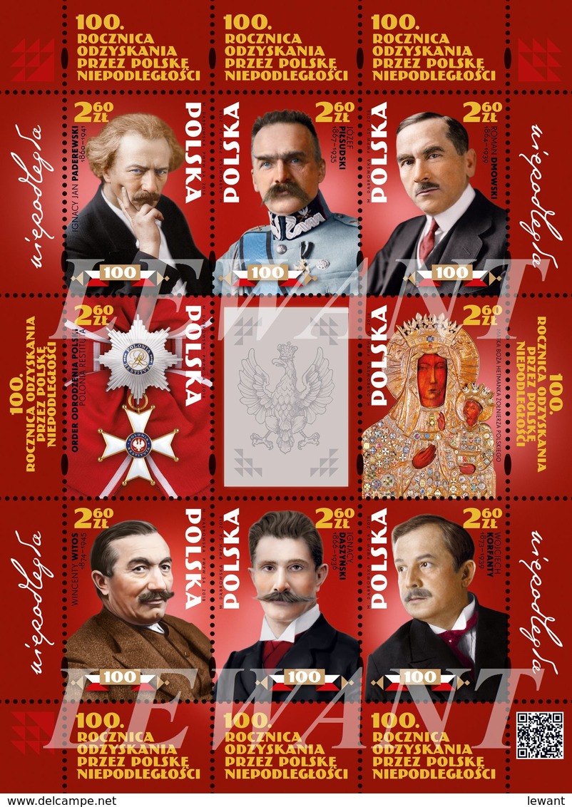 2018.11.11. 100th Anniversary Of Poland's Regaining Independence - Sheed MNH - Unused Stamps