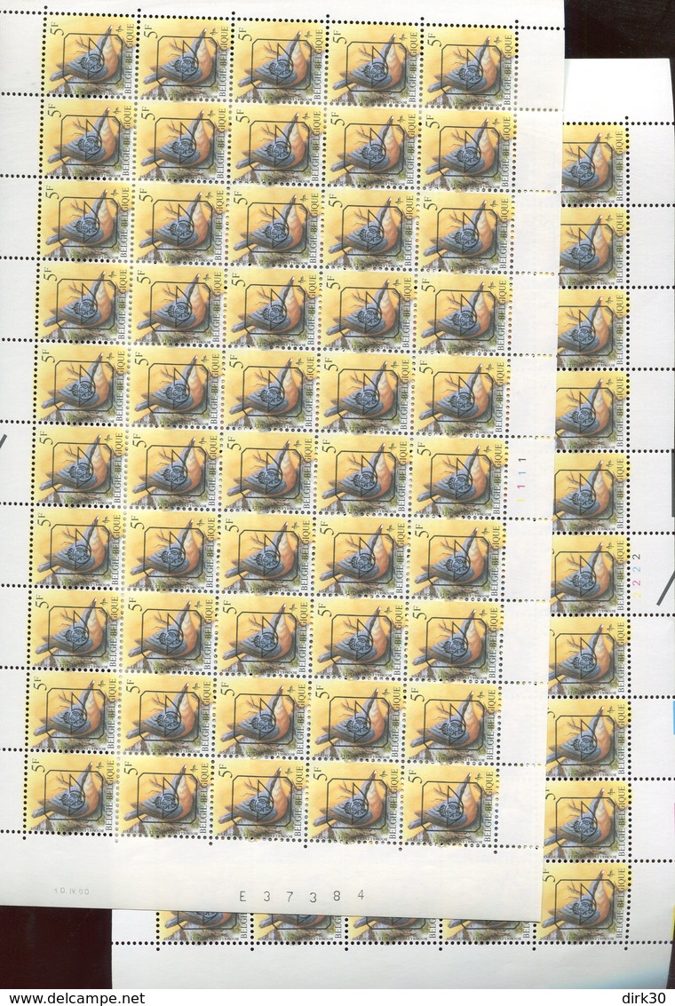 Belgie 2294 H2 PREO PRE826 Buzin Volledig Vel FULL SHEET Vogels Birds Oiseaux MNH Plaatnummer 1 & 2 10/4/1990 RR - 1985-.. Oiseaux (Buzin)