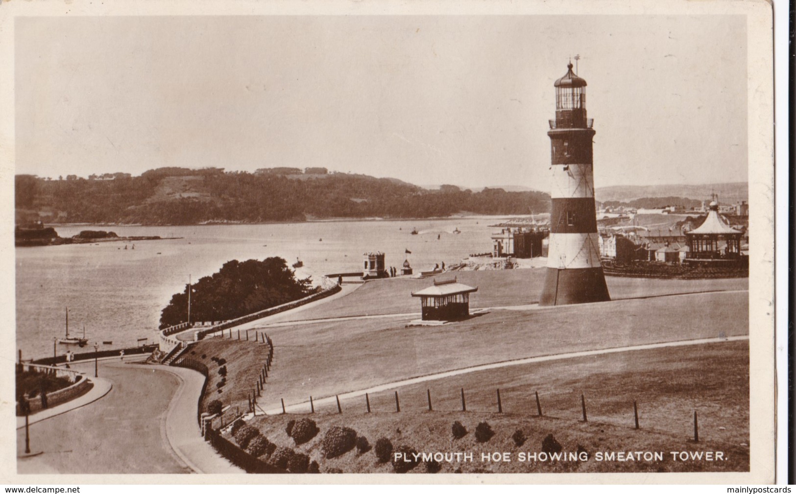 AQ93 Plymouth Hoe Showing Smeaton Tower - RPPC - Other & Unclassified