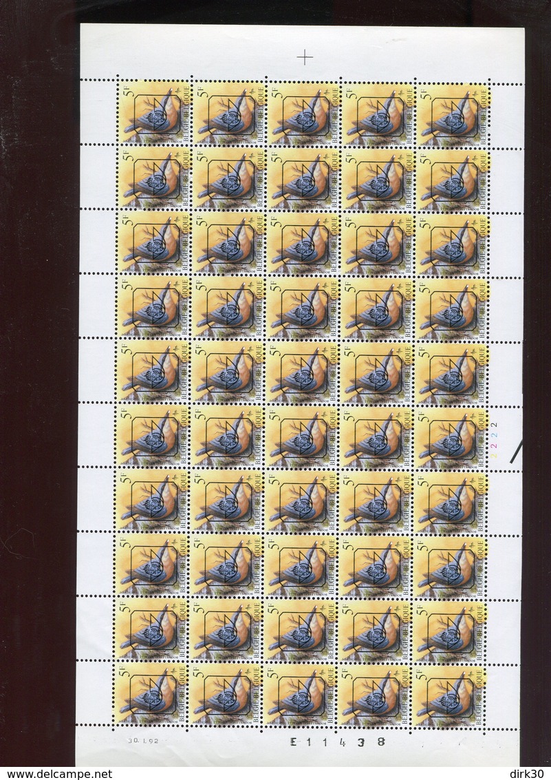 Belgie 2294 Novarode PREO PRE826 Buzin Volledig Vel FULL SHEET Vogels Birds Oiseaux MNH Plaatnummer 2 30/1/1992 - 1985-.. Oiseaux (Buzin)