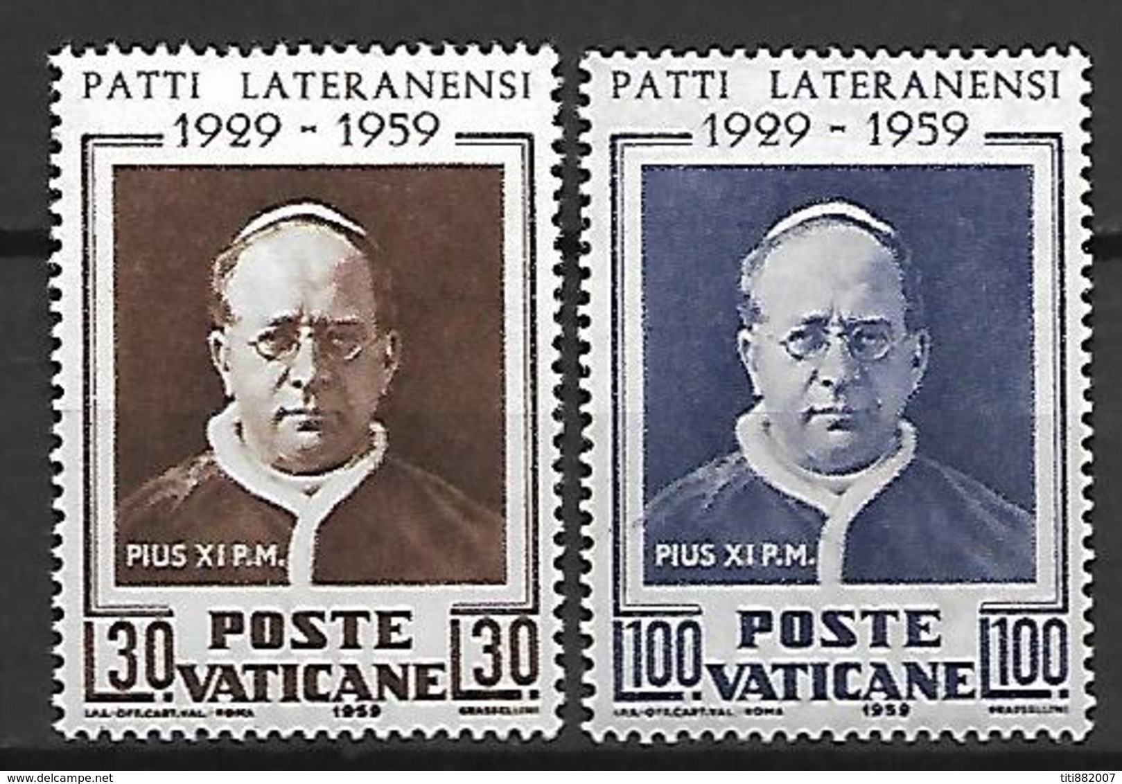 VATICAN     -   1959 .    Y&T N° 272 / 273 * .   Série Complète.   Pape Pie XI - Neufs