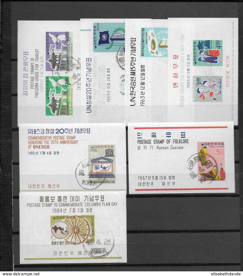 REPUBLIC OF KOREA - 29 BLOCS OBLITERES ANNEES 1963/1967 - COTE YVERT = 250 EUR. - Corea Del Sud
