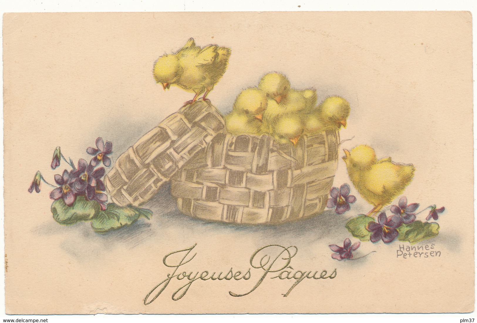 Hannes PETERSEN - Joyeuses Pâques, Poussins, Violettes - Petersen, Hannes