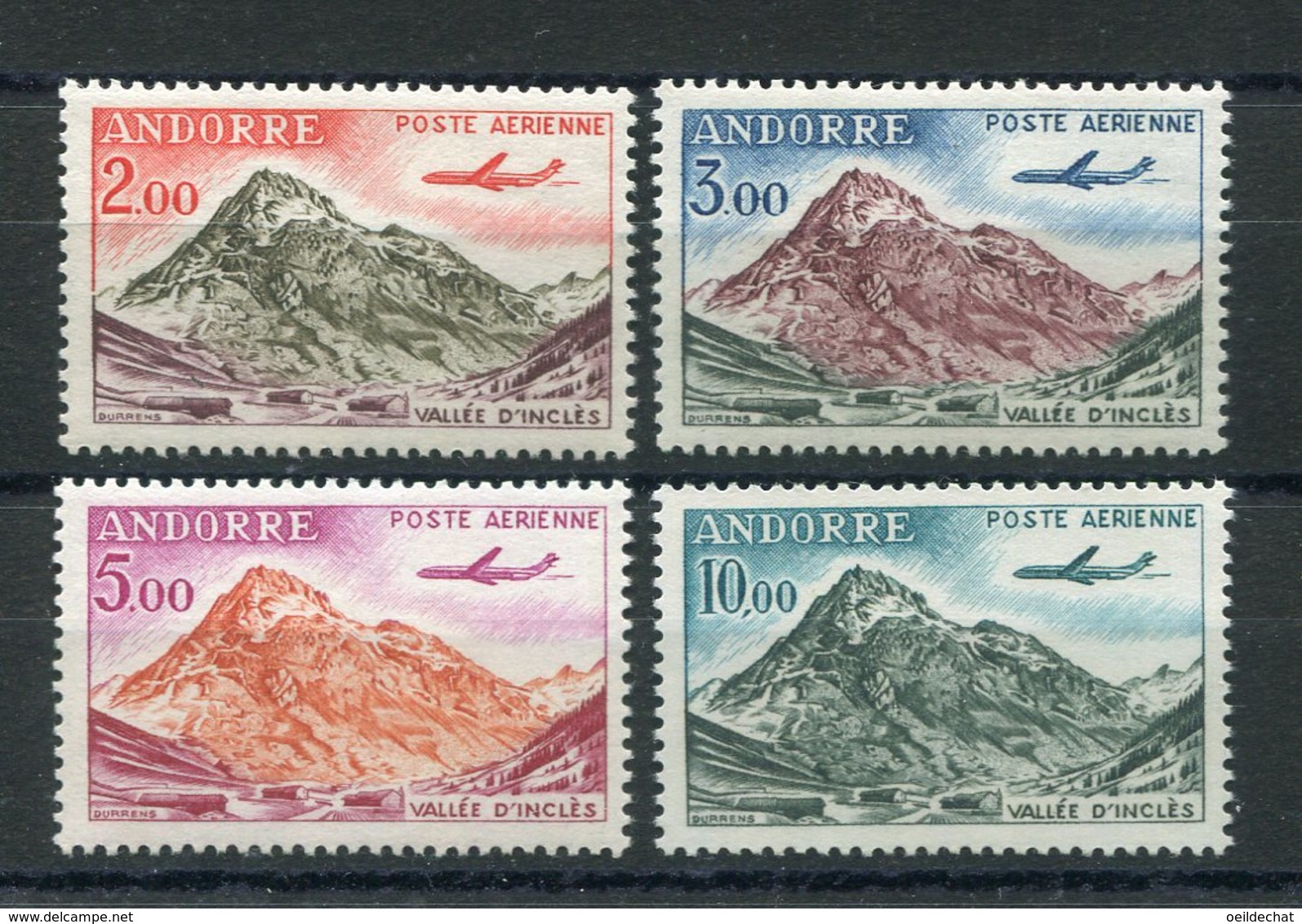 9498 ANDORRE  PA 5/8 ** Vallée D'Inclès à Soldeu     1961-64   TTB - Airmail