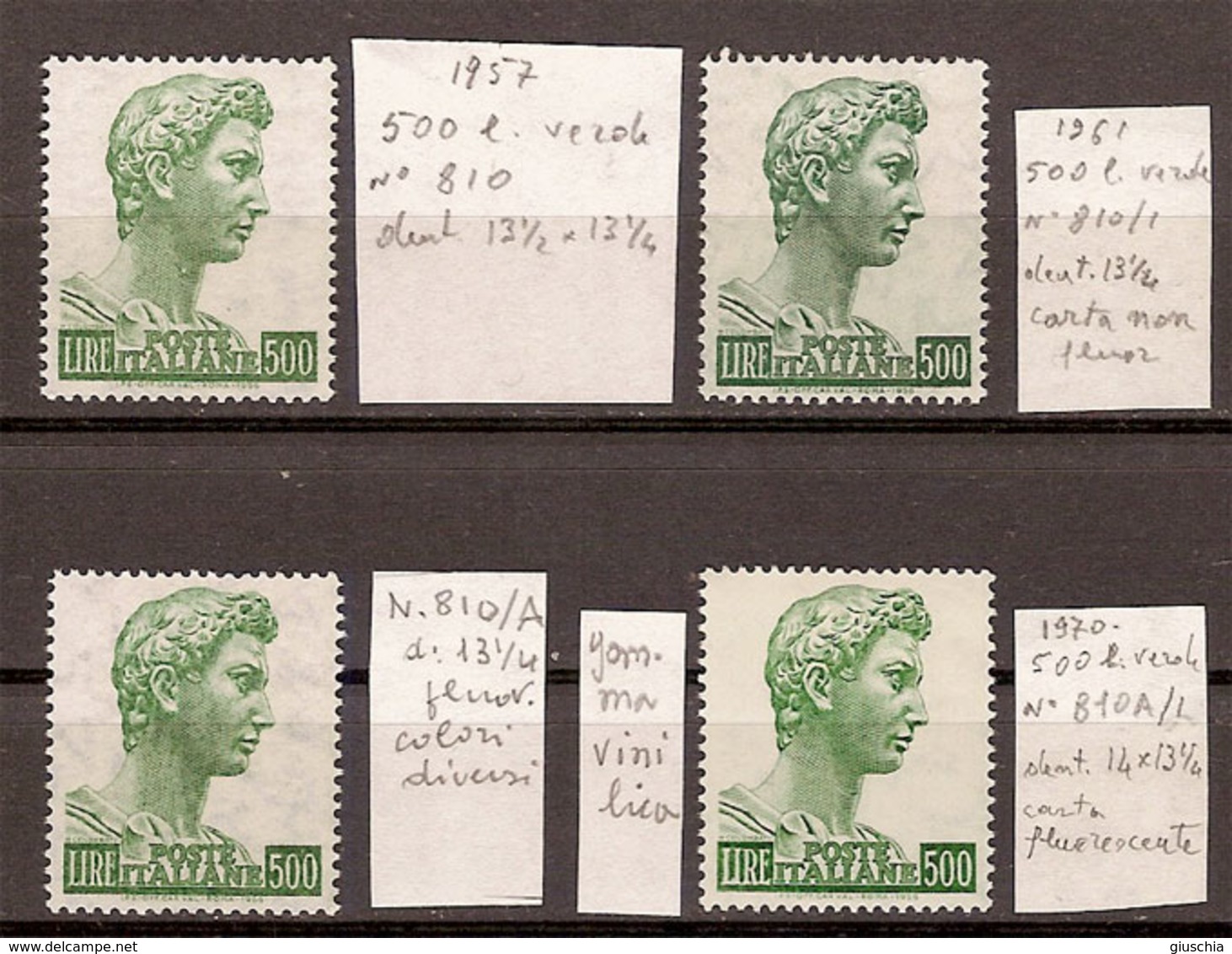 (Fb).Repubblica.500 Lire Verde "S. Giorgio" Nelle 4 Emissioni (240-18) - 1946-60: Nuovi