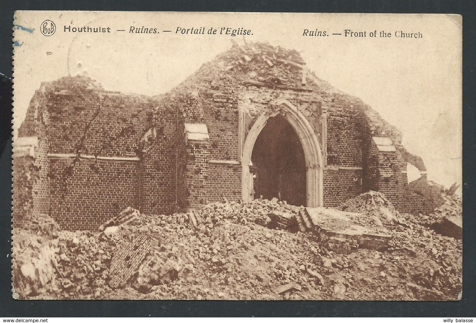 +++ CPA - HOUTHULST - Guerre - Ruines - Portail De L'Eglise    // - Houthulst