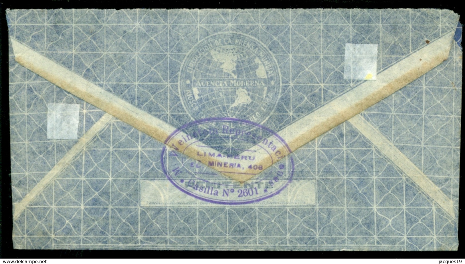 Peru 1935 Airmail Cover From Lima To Velbert (Germany) - Pérou