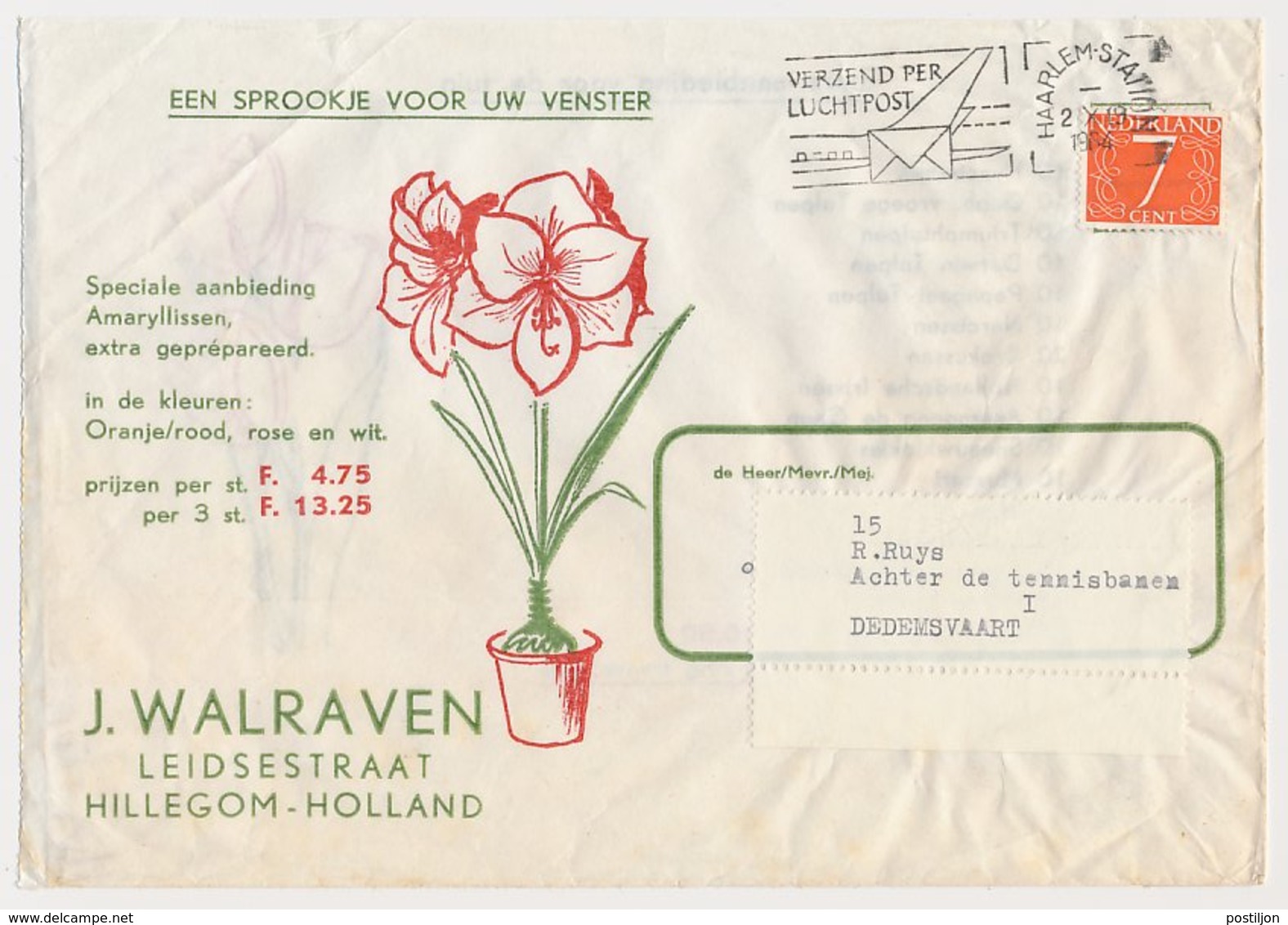 Firma Envelop Hillegom 1964 - Bloembollen - Non Classés