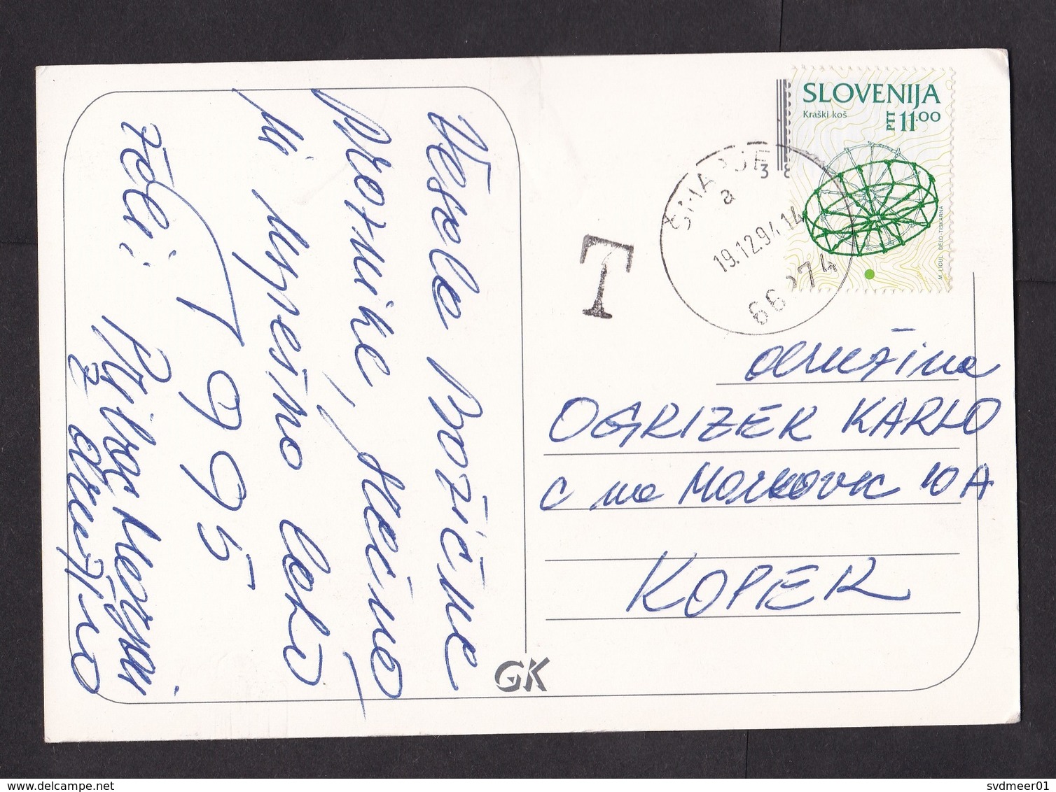 Slovenia: Picture Postcard, 1994, 1 Stamp, Technology, T-cancel, Taxed, Postage Due (traces Of Use) - Slovenië