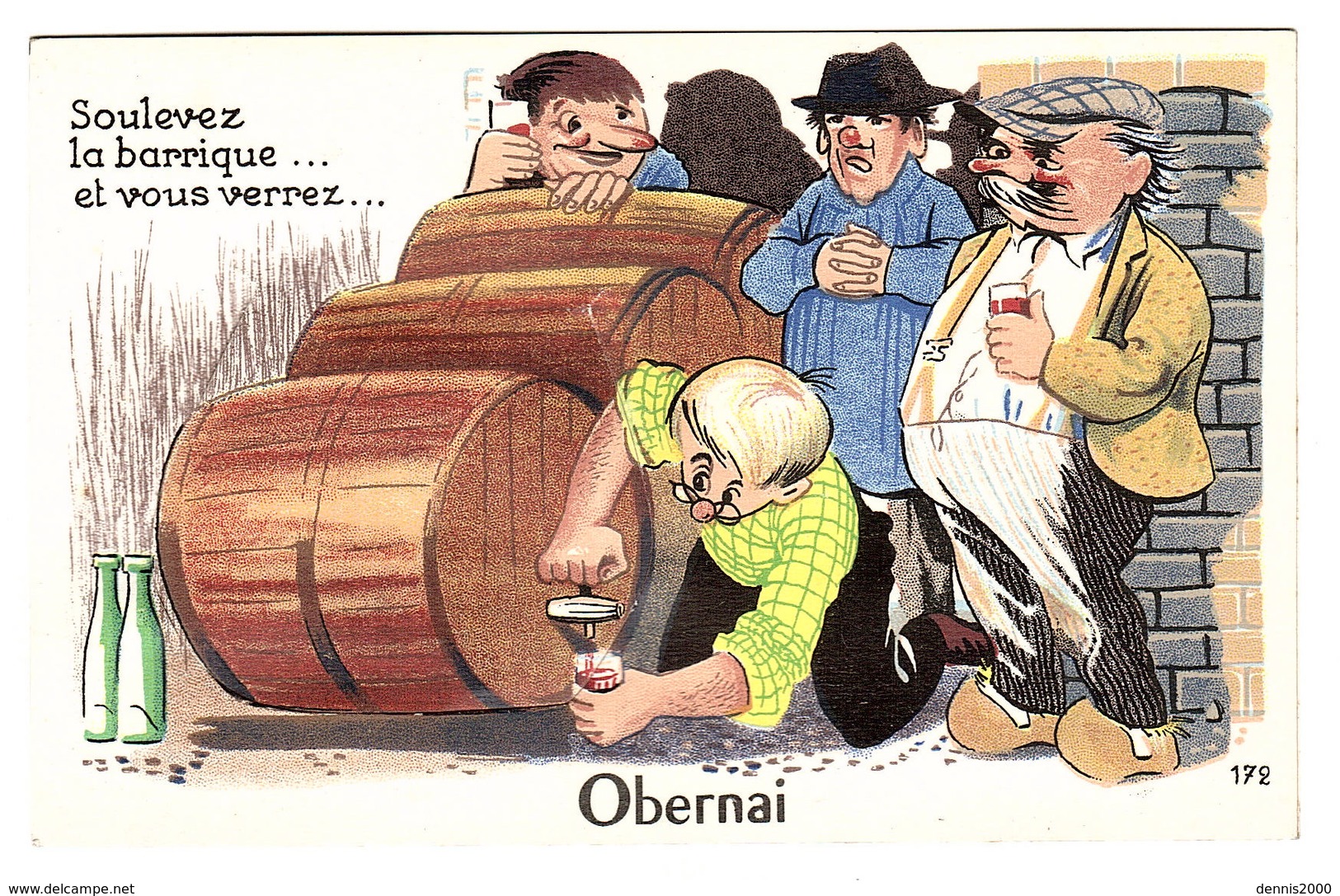 OBERANT (67) - CARTE À SYSTÈME - Soulevez La Barrique Et Vous Verrez... - 10 Vues - Ed. GABY - Obernai