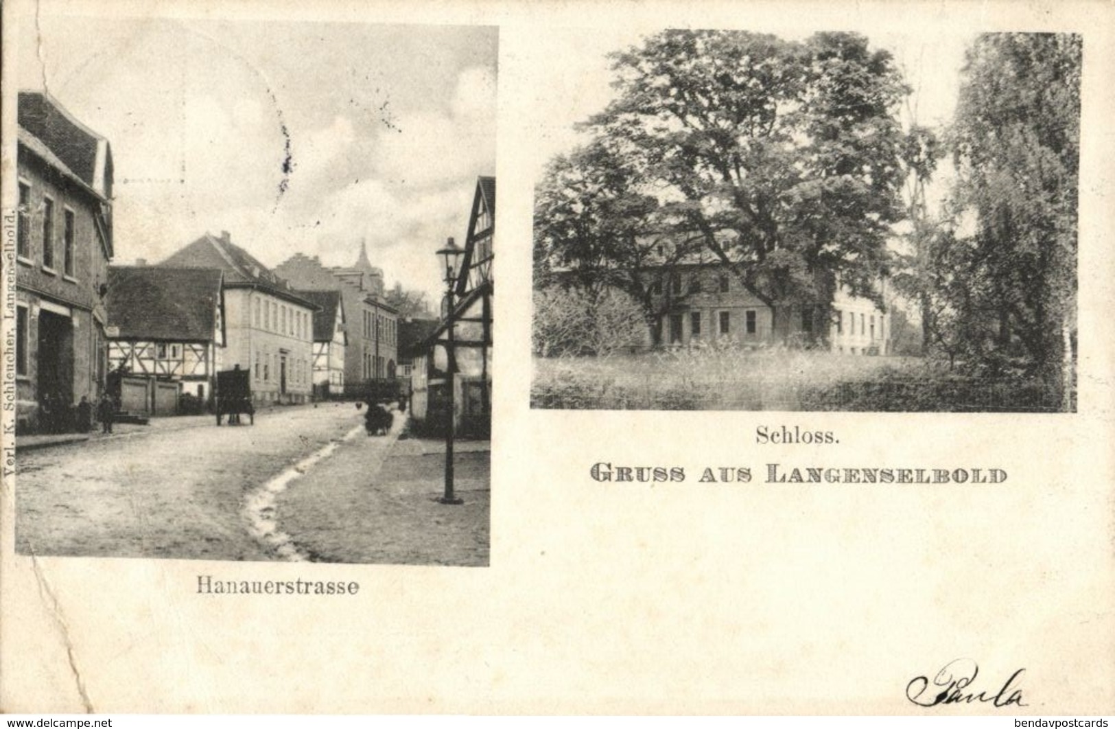 LANGENSELBOLD, Hanauerstrasse, Schloss (1906) AK - Langenselbold