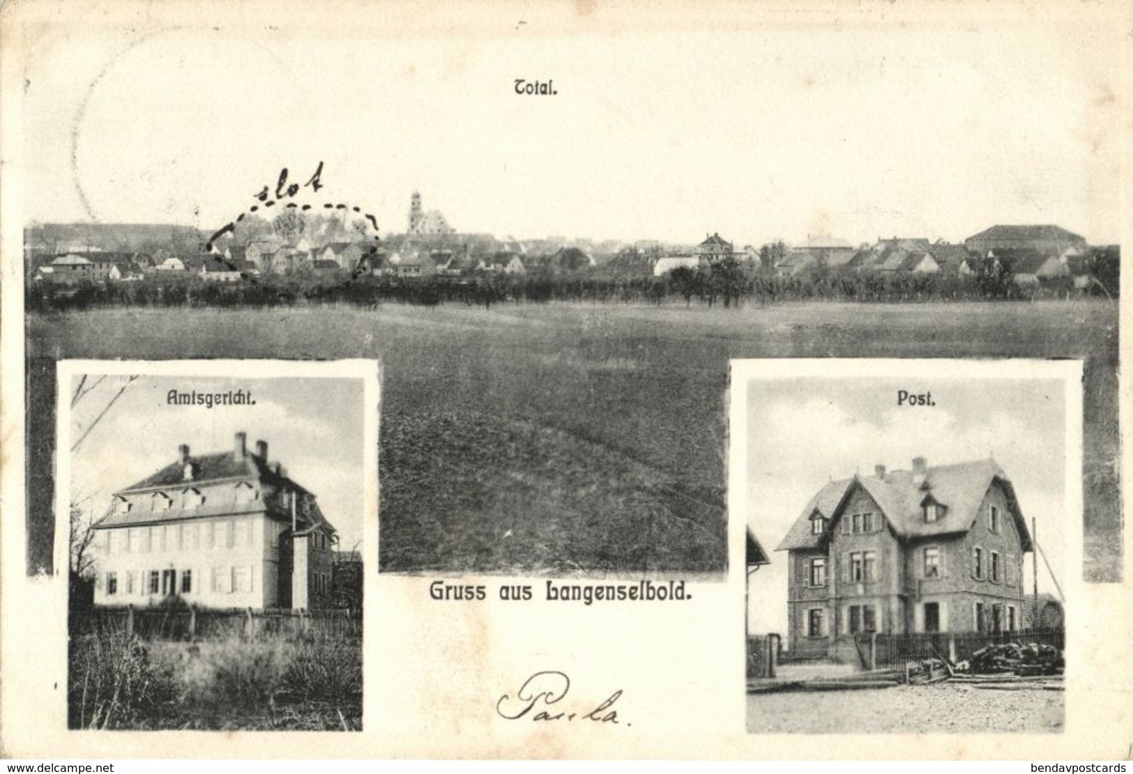 LANGENSELBOLD, Total, Amtsgericht, Post (1905) AK - Langenselbold