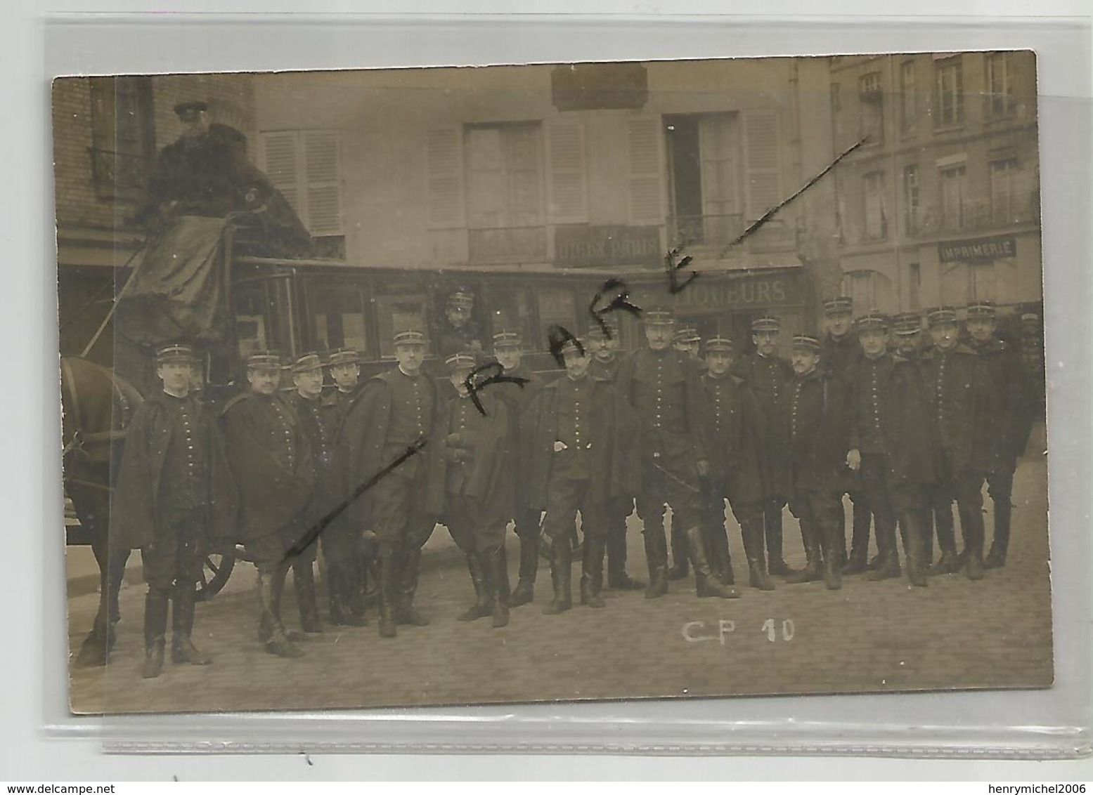 Paris 05 - Diligence Taxi Cocher Place Sainte Geneviève Animée Officiers De St Cyr Carte Photo - District 05