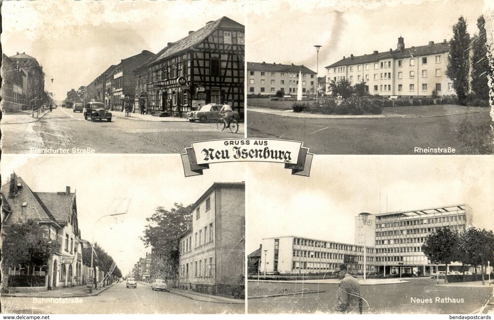 NEU-ISENBURG, Rhein-, Bahnhofs- Und Frankfurter Strasse, Neues Rathaus (1964) AK - Neu-Isenburg