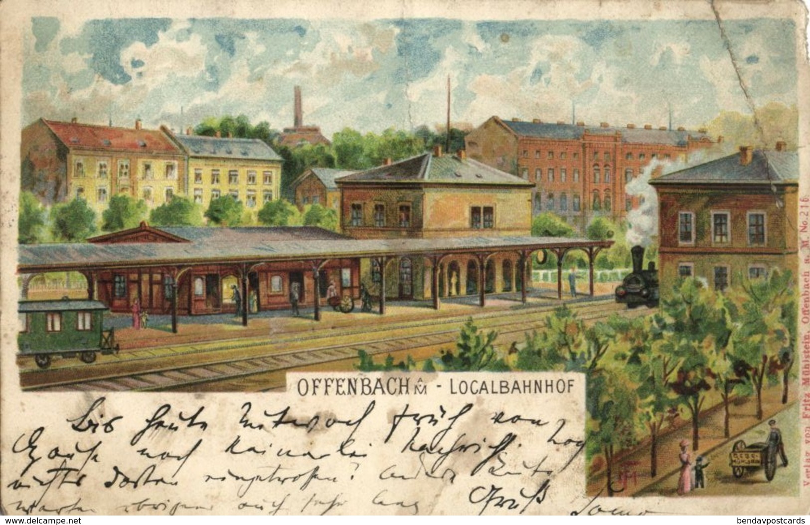 OFFENBACH Am Main, Local-Bahnhof (1900) AK - Offenbach