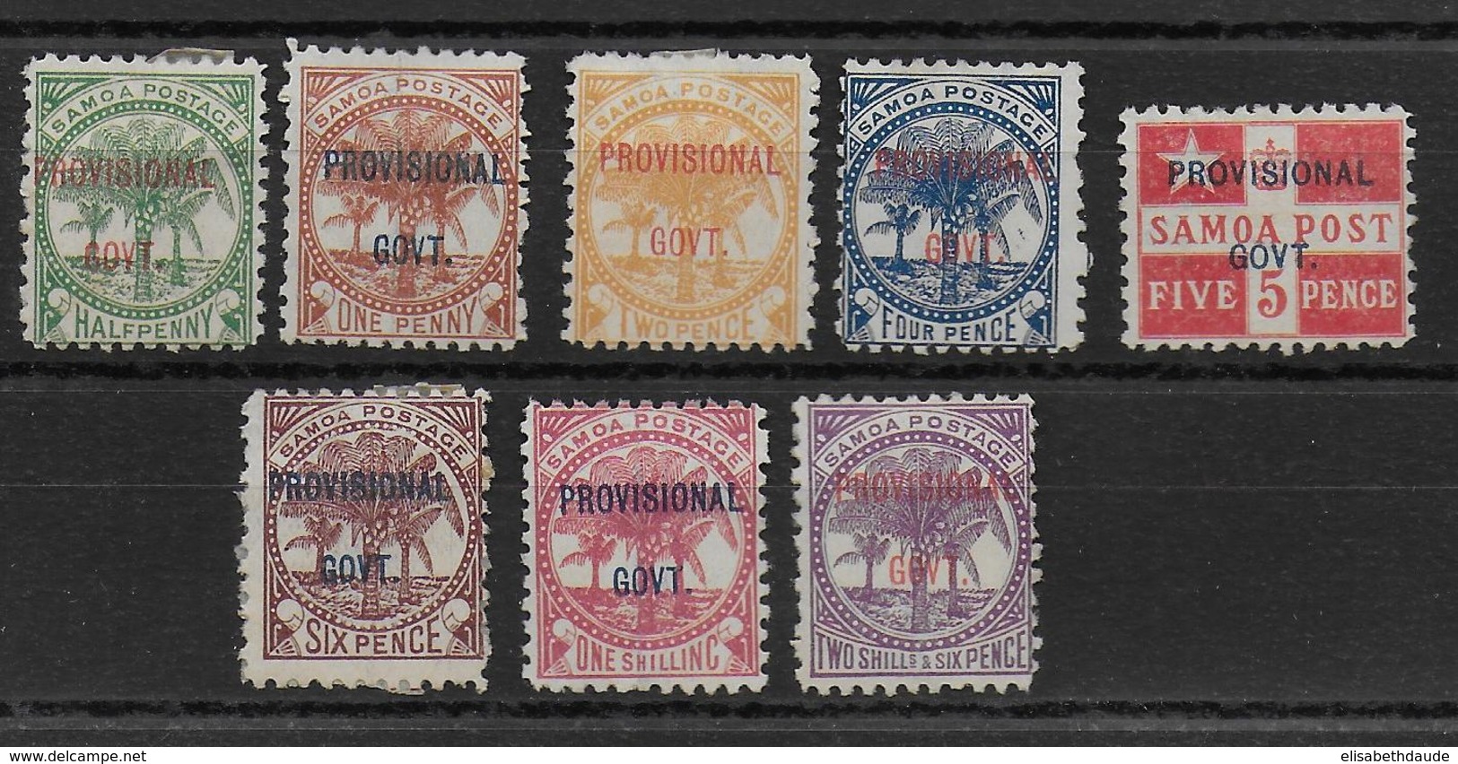 SAMOA - 1899 - YVERT N°28/35 * MH CHARNIERE TRES FORTE - COTE = 23.5 EUR. - Samoa