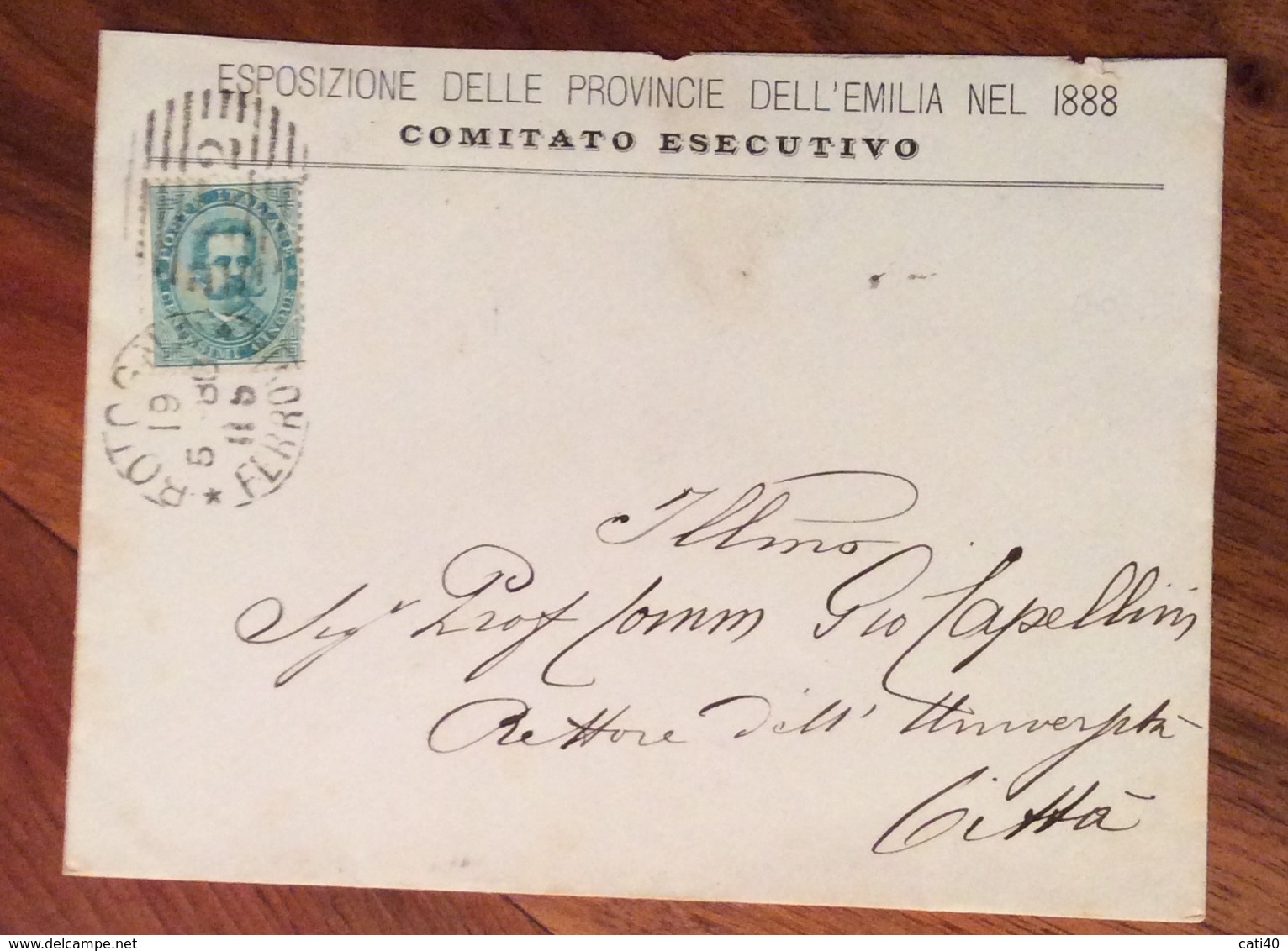 ESPOSIZIONE DELLE PROVINCE DELL'EMILIA 1888 COMITATO ESECUTIVO  CON CANNOCCHIALE DI  BOLOGNA SU UMBERTO 5 C. - Storia Postale