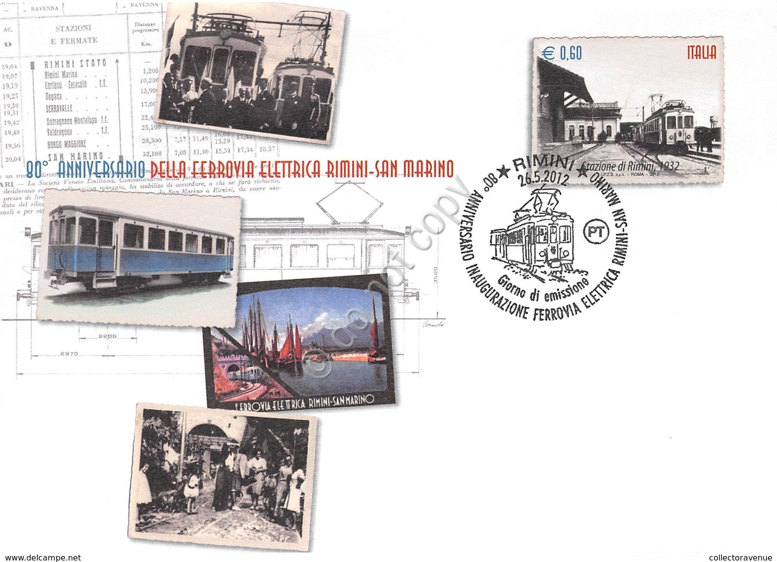 FDC Poste Italiane - Repubblica 2012 - Ferrovia Elettrica Rimini ? San Marino - Non Classificati