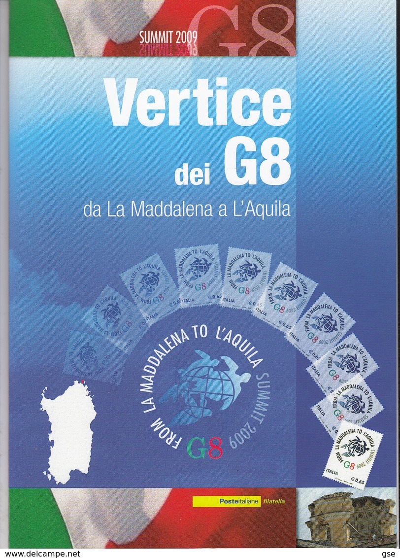 ITALIA  2009 - FOLDER ( PTT )  - Vertice G8 Da La Maddalena A L'Aquila - Geschenkheftchen