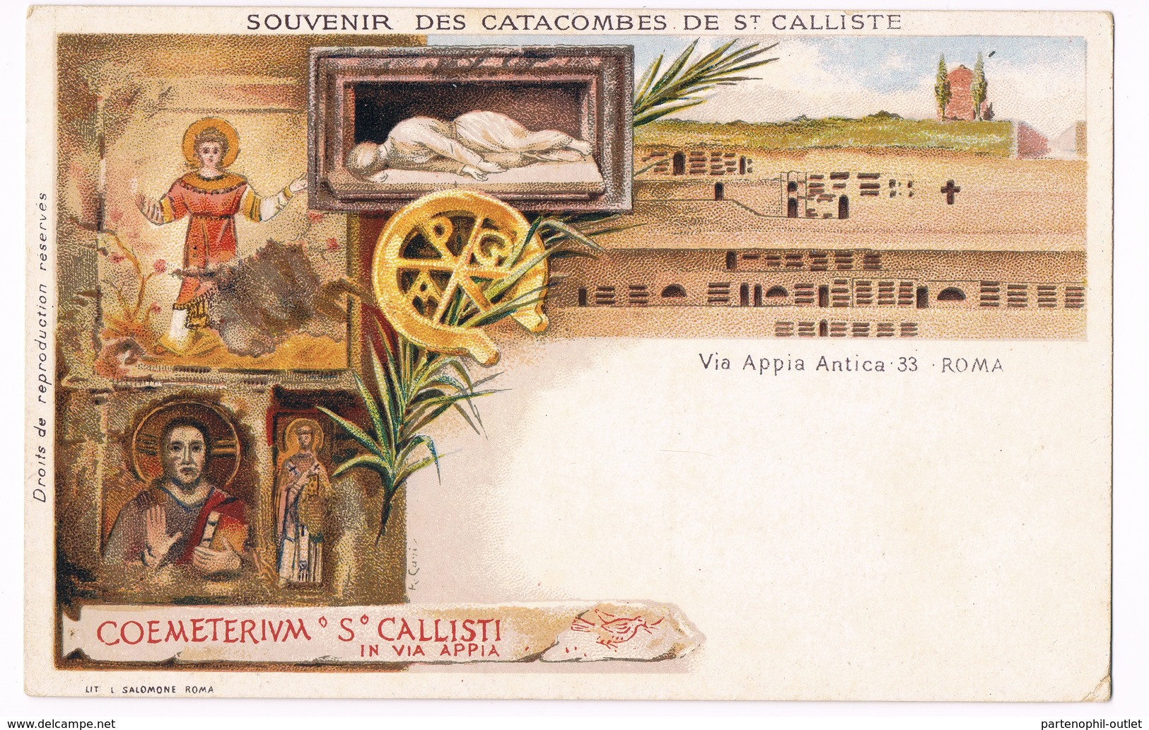 Cartolina - Postcard / Non Viaggiata - Unsent / Souvenir Des Catacombes De St. Calliste, Via Appia Antica 33 - Altri Monumenti, Edifici