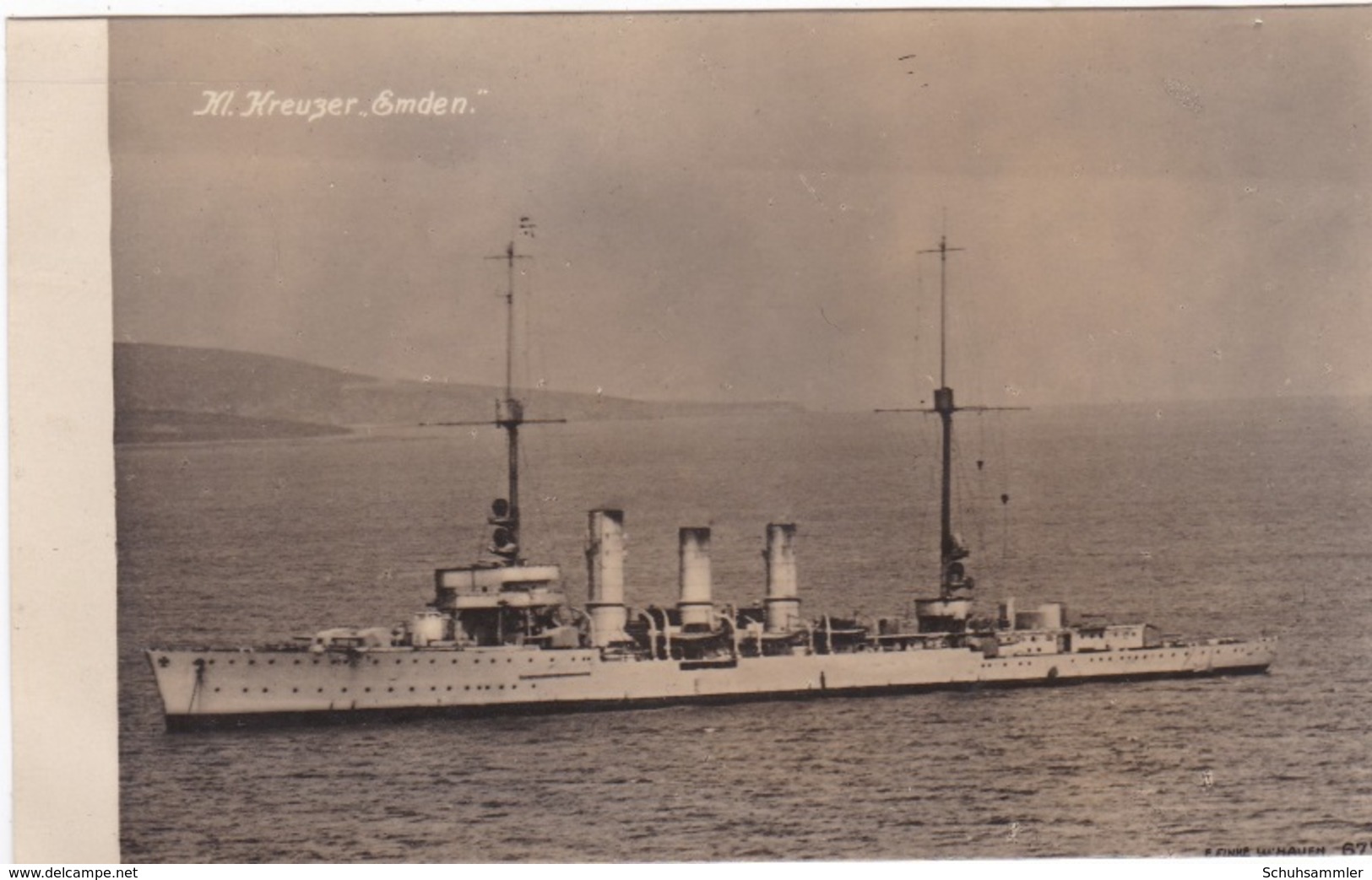Alte Ansichtskarte Des Kl. Kreuzers "Emden" - Warships