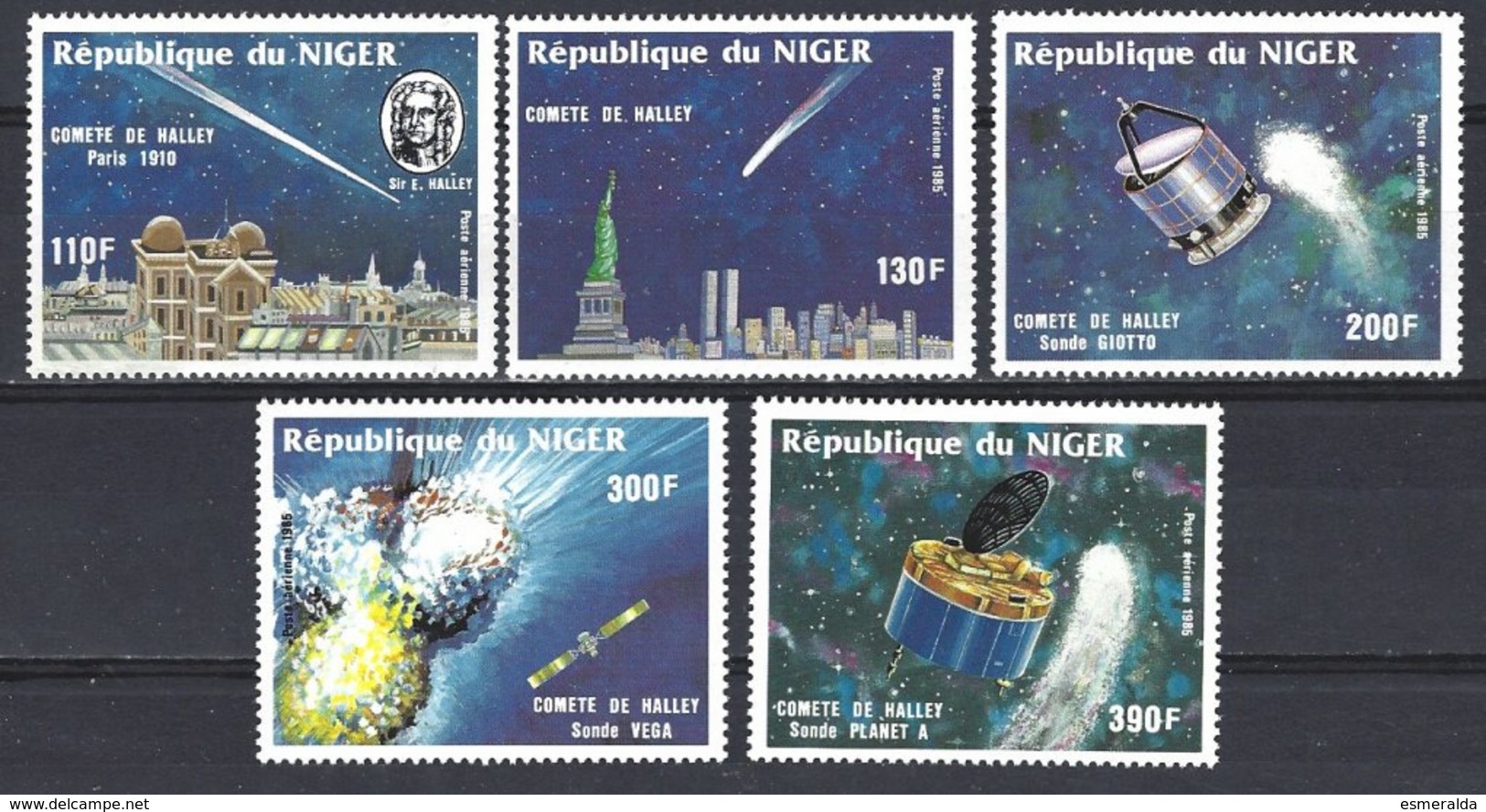 Republique Du Niger  Yv PA 343/7, Passage De La Comète De Halley  ** Mnh - Astrologie