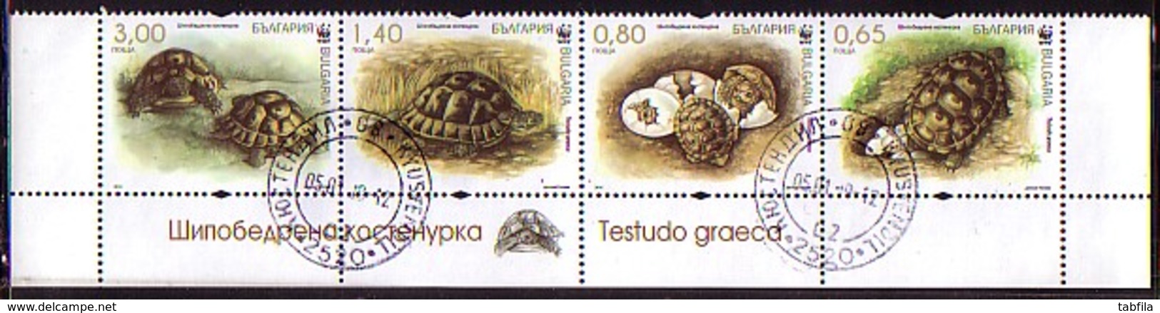 BULGARIA - 2016 - WWF - Fauna - Tortues / Turtes - 4v Obl. Band - Oblitérés