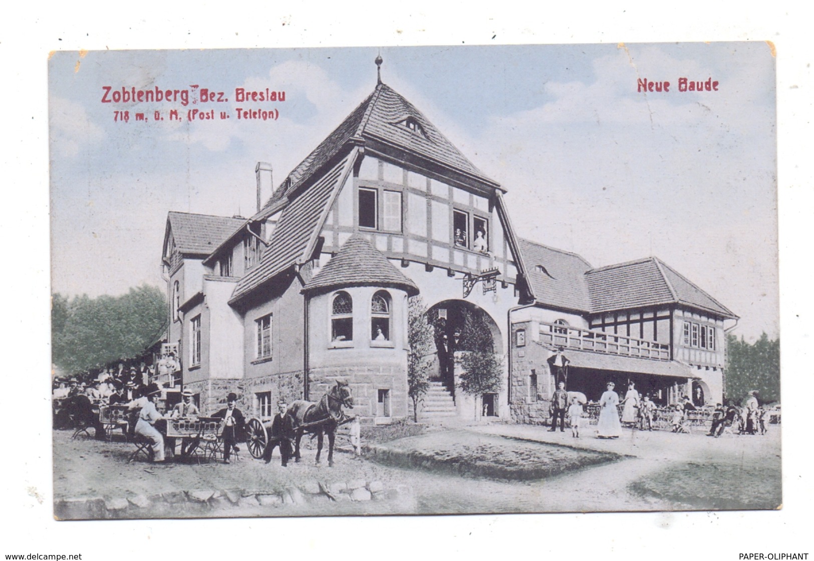 NIEDER-SCHLESIEN - ZOBTEN / SOBOTKA, Neue Baude, 1909, Belebte Szene - Schlesien
